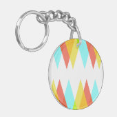 黄色、赤、カデットの青い三角形 キーホルダー (正面左)