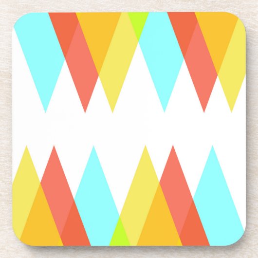 黄色、赤、カデットの青い三角形 コースター (正面)
