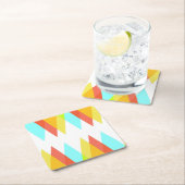 黄色、赤、カデットの青い三角形 スクエアペーパーコースター (インサイチュ)