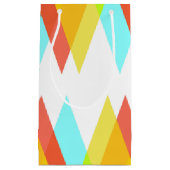 黄色、赤、カデットの青い三角形 スモールペーパーバッグ (正面)