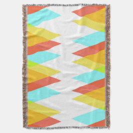 黄色、赤、カデットの青い三角形 スローブランケット