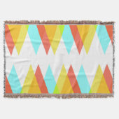 黄色、赤、カデットの青い三角形 スローブランケット (正面)
