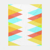 黄色、赤、カデットの青い三角形 フリースブランケット (正面)