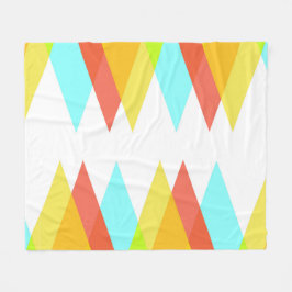 黄色、赤、カデットの青い三角形 フリースブランケット