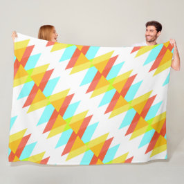 黄色、赤、カデットの青い三角形 フリースブランケット