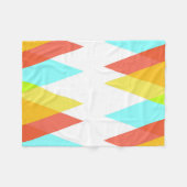 黄色、赤、カデットの青い三角形 フリースブランケット (正面(横))