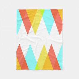 黄色、赤、カデットの青い三角形 フリースブランケット