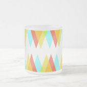 黄色、赤、カデットの青い三角形 フロストグラスマグカップ (中央)