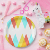 黄色、赤、カデットの青い三角形 ペーパープレート (パーティー)