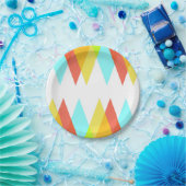 黄色、赤、カデットの青い三角形 ペーパープレート (パーティー)