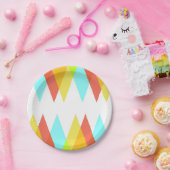 黄色、赤、カデットの青い三角形 ペーパープレート (パーティー)