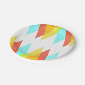 黄色、赤、カデットの青い三角形 ペーパープレート (アングル)