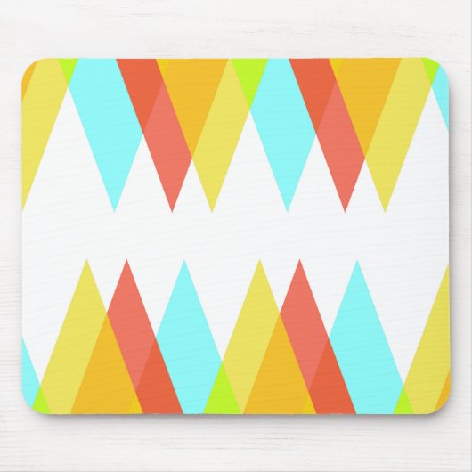 黄色、赤、カデットの青い三角形 マウスパッド (正面)