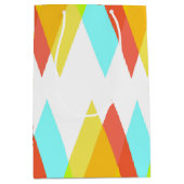 黄色、赤、カデットの青い三角形 ミディアムペーパーバッグ (正面)