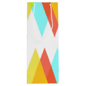 黄色、赤、カデットの青い三角形 ワインギフトバッグ (裏面)