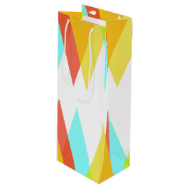 黄色、赤、カデットの青い三角形 ワインギフトバッグ
