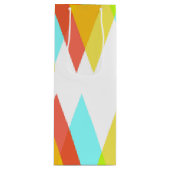 黄色、赤、カデットの青い三角形 ワインギフトバッグ (正面)