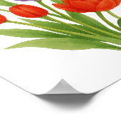 黄色 赤 紫色 チューリップ 絵画 花の壁アート ポスター (角)