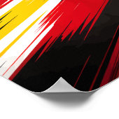 黄色、赤、黒、および白の斜線 ポスター (角)