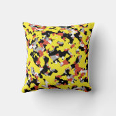 黄色 赤 黒 グレー カモフラージュ カモ パターン クッション (裏面)