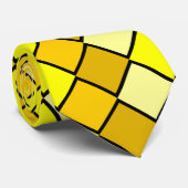 黄色、金ゴールド、黒のチェック付きネクタイ ネクタイ (ロール)