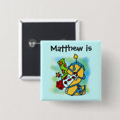 黄色/青キャンドルピエロ第2バースデーボタン 缶バッジ (正面&裏面)