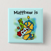 黄色/青キャンドルピエロ第2バースデーボタン 缶バッジ (正面)