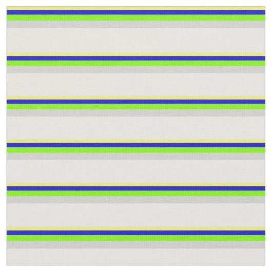 黄色、青、緑、薄灰色、ミントクリーム ファブリック (クローズアップ)