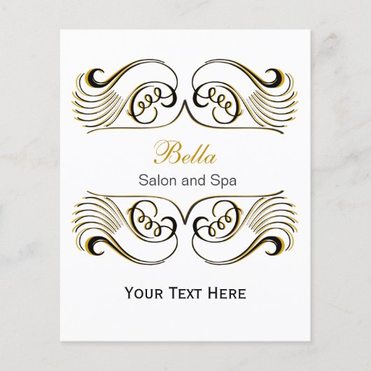 黄色、黒と白のシックなビジネスチラシ チラシ (正面)