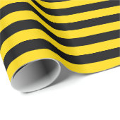 黄色/黒のストライプ紙 ラッピングペーパー (ロールコーナー)