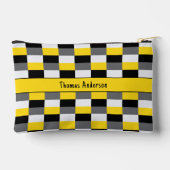 黄色、黒、およびグレーの色の組み合わせ アクセサリーポーチ (裏面)