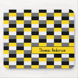 黄色、黒、およびグレーの色の組み合わせ マウスパッド