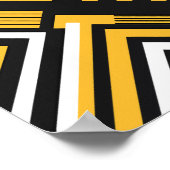 黄色、黒、および白のシェイプを使用した幾何学的なアート ポスター (角)