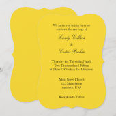 黄色 黒 シンプルな結婚式の招待状 招待状 (正面/裏面)