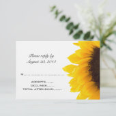 黄色 黒 ヒマワリ 結婚式 出席確認カード 出欠カード (スタンド正面)