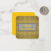 黄色、黒、灰色の水玉模様 ノートカード (正面/裏面インサイチュ)