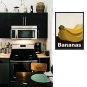 黄色、黒、白のキッチン壁飾り - ポスター