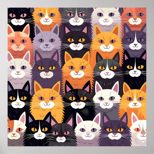 黄色、黒、白のPを使用した鮮やかなアートワーク ポスター (正面)