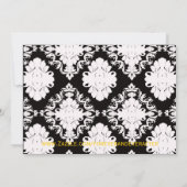 黄色、黒、白、カスタム卒業招待状 招待状 (裏面)