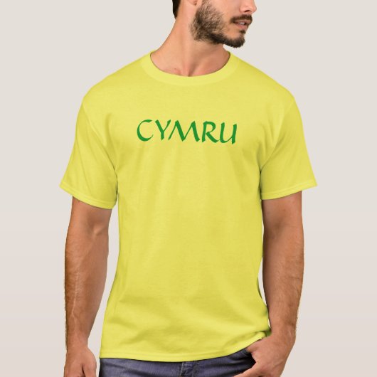 黄色「CYMRU」ウェールズTシャツ Tシャツ (正面)