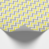 黄色、DKグレー白い大きなシボロンジグザグパターン ラッピングペーパー (角)