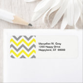 黄色、DKグレー白い大きなシボロンジグザグパターン ラベル (インサイチュ)