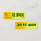 黄色、phone_recycle、名前、住所1の住所… スキニー名刺 (正面/裏面)