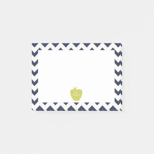 黄色Apple Navy Chevron先生Post-it®ノート ポストイット (正面)