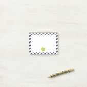 黄色Apple Navy Chevron先生Post-it®ノート ポストイット (デスク上)