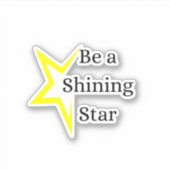 黄色Be aスター輝くビニールのシール シール (正面)