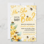 黄色BEEのベビーがパーティーを明かす 招待状 (正面)
