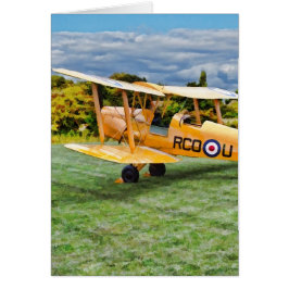 黄色Bi飛行機 – クリーム背景