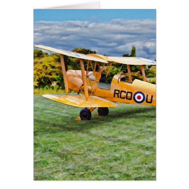 黄色Bi飛行機 – クリーム背景 (正面)