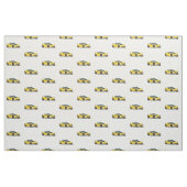 黄色C7コルベット手描きスケッチ生地 ファブリック (ファットクウォーター)